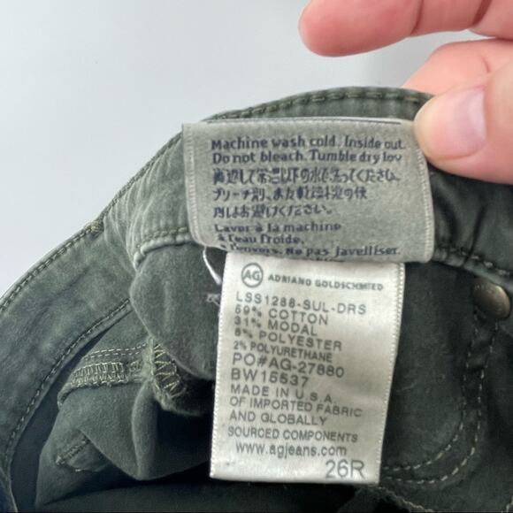 Adriano Goldschmied Khaki Army Green Boho Indie Skinny Jeans Size 26 Preppy - Picture 13 of 14